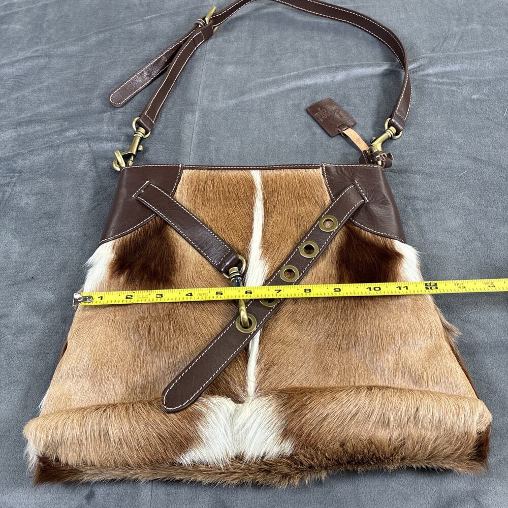Diane Gail Roma Leather Shoulder Natural Springbok Fur Brown Tan Bnfts Charity - Picture 5 of 16